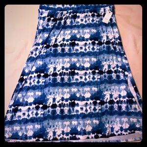 Blue tie-dye skirt